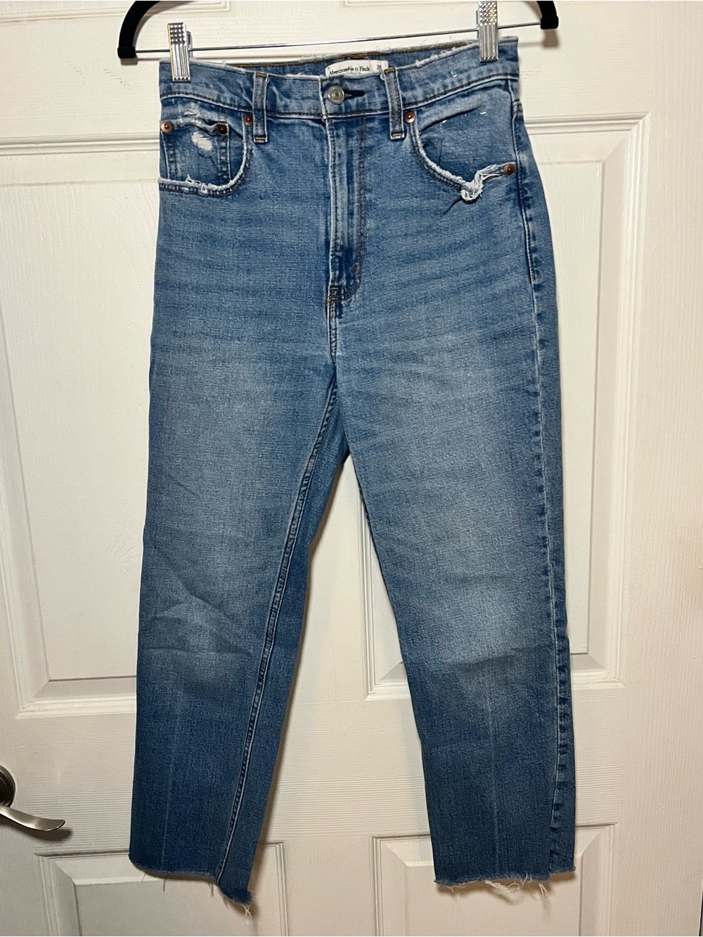 Abercrombie & Fitch Light Blue High-Rise Straight Jeans